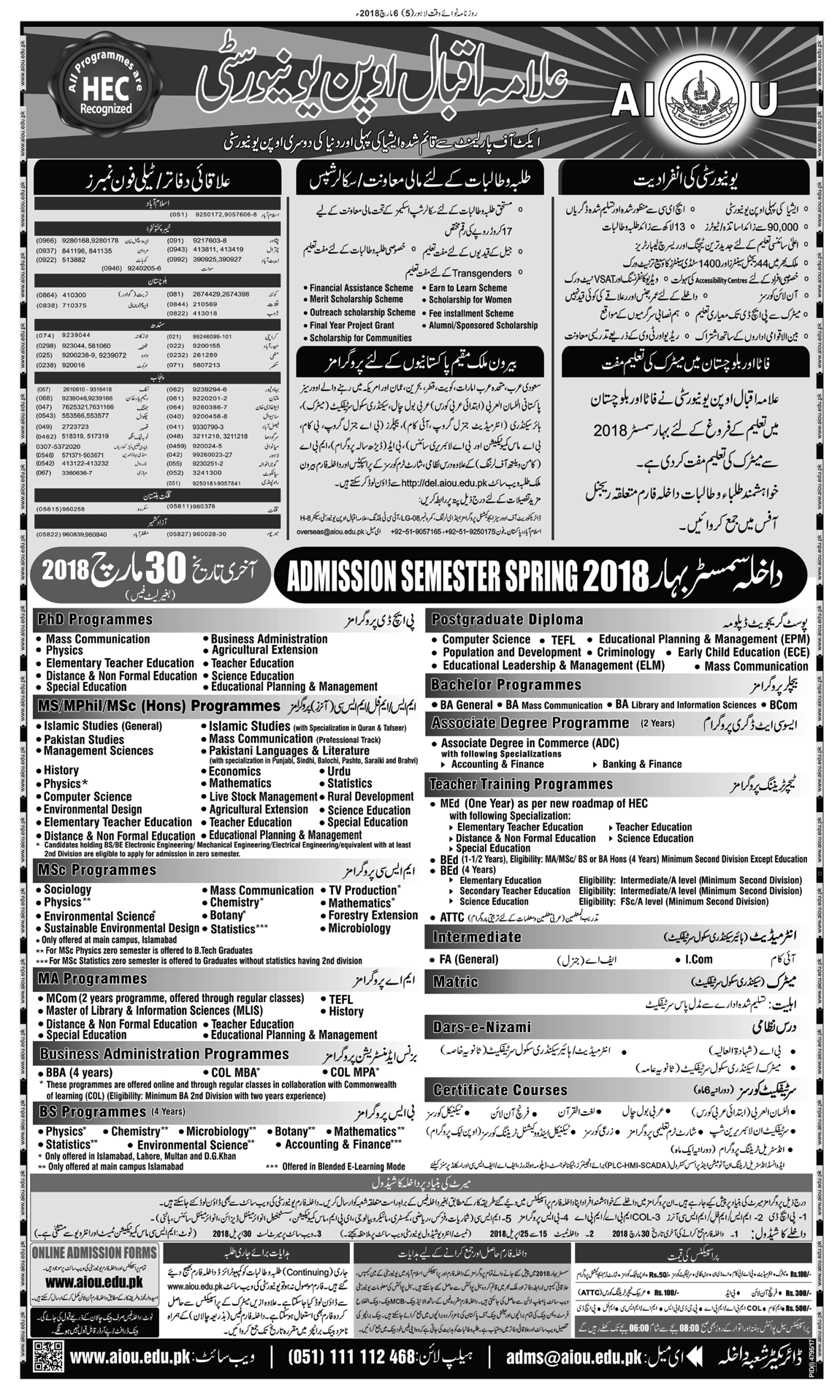 aiou ba admission form aiou admission 2018 last date and admission form download aiou ba admission form aiou admission 2018 last date and admission form download