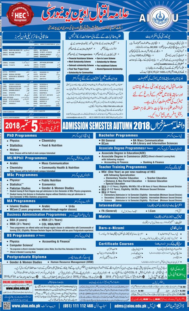aiou ba admission form aiou admission 2018 last date and admission form download aiou ba admission form aiou admission 2018 last date and admission form download